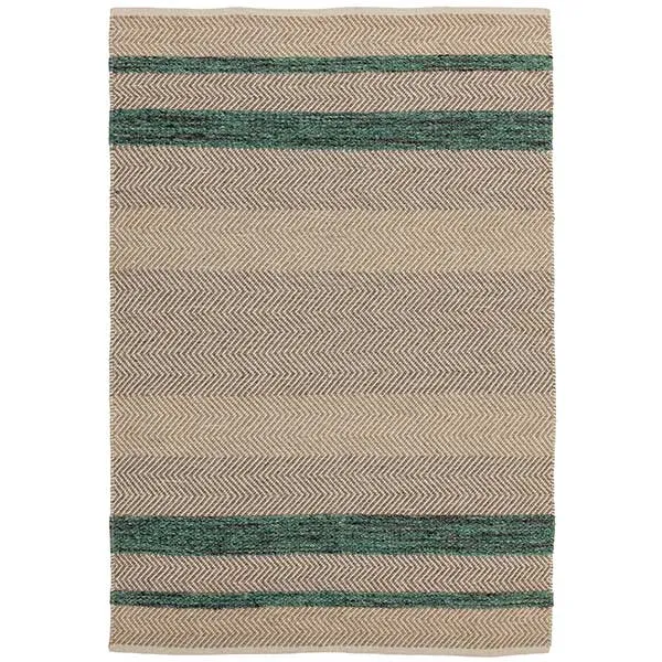 Fields Rug Emerald - 50% Wool Pile, 35% Cotton, 15% Viscose - Measuring: W120 x D170cm