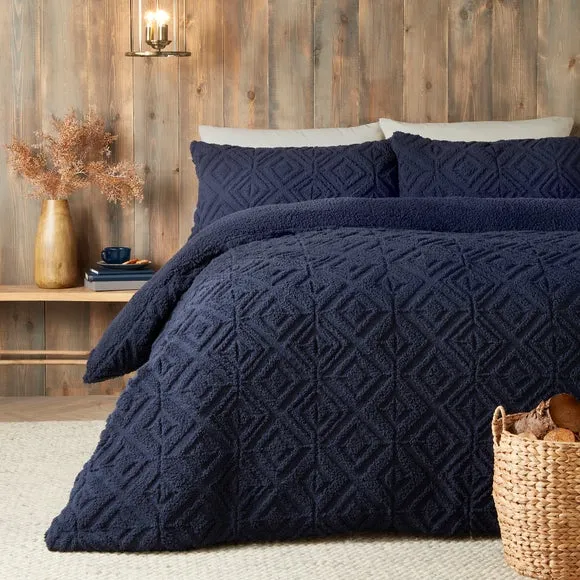 Fusion Geo Fleece Duvet Cover & Pillowcase Set 1