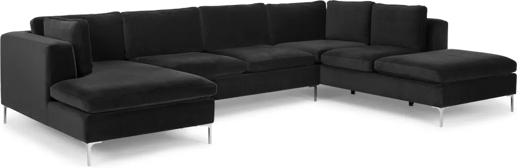Monterosso Right Hand Facing Corner Sofa, Midnight Grey Velvet