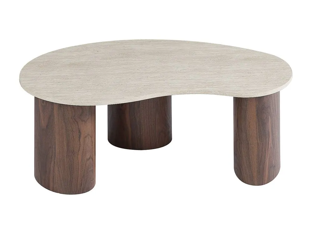 Vente-unique MDF Coffee Table - Beige & Dark Natural Travertine Effect - ALOZYA in Brown 4