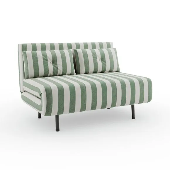 Phoebe Woven Stripe Small Double 2 Seater Sofa Bed 6