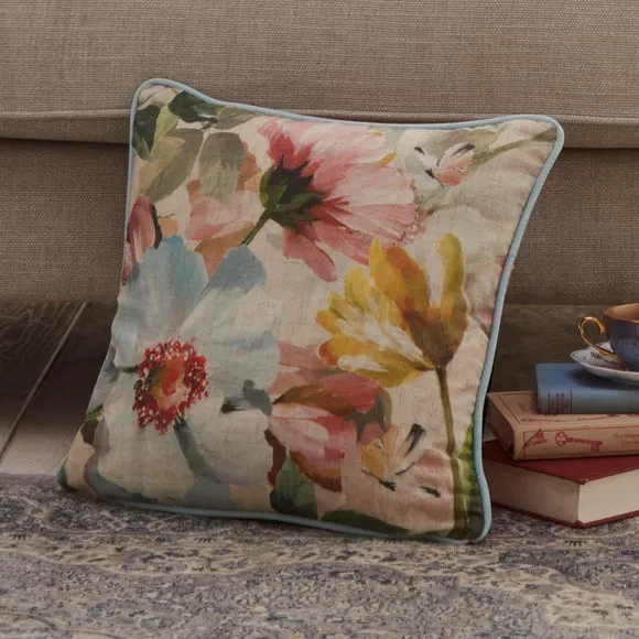 Serenity Floral Square Filled Cushion