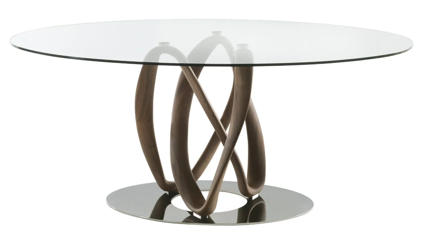 Porada Infinity Elliptical Dining Table, Canaletta Walnut 2