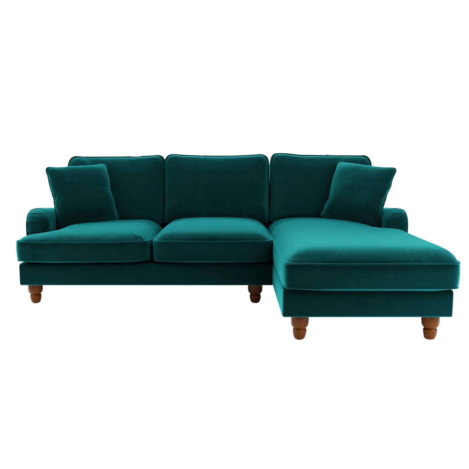 Beatrice Velvet Right Hand Corner Sofa Green