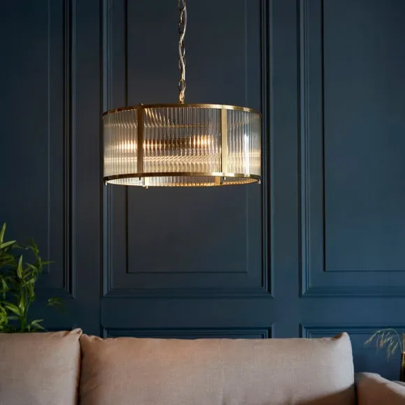Return - Vogue Hadley Ribbed 3 Light Pendant Light