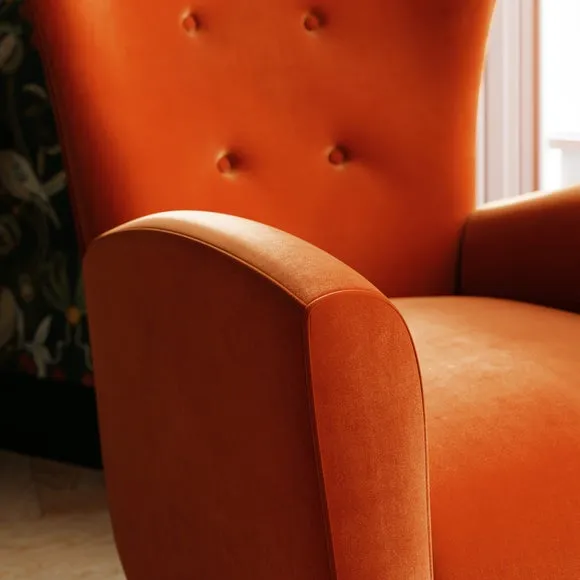 Sven Modern Velvet Wing Chair 4