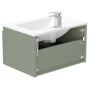 Newland Sage Green Basin Unit Single Drawer Suspended - 600mm 2
