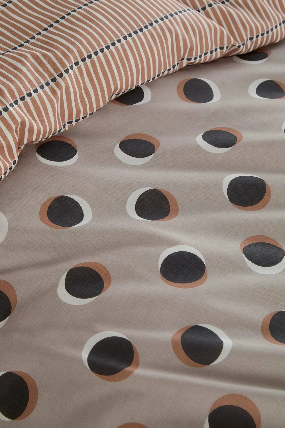 Fusion 'Polka Spot' All Over Spot Print Duvet Cover Set in Natural 3