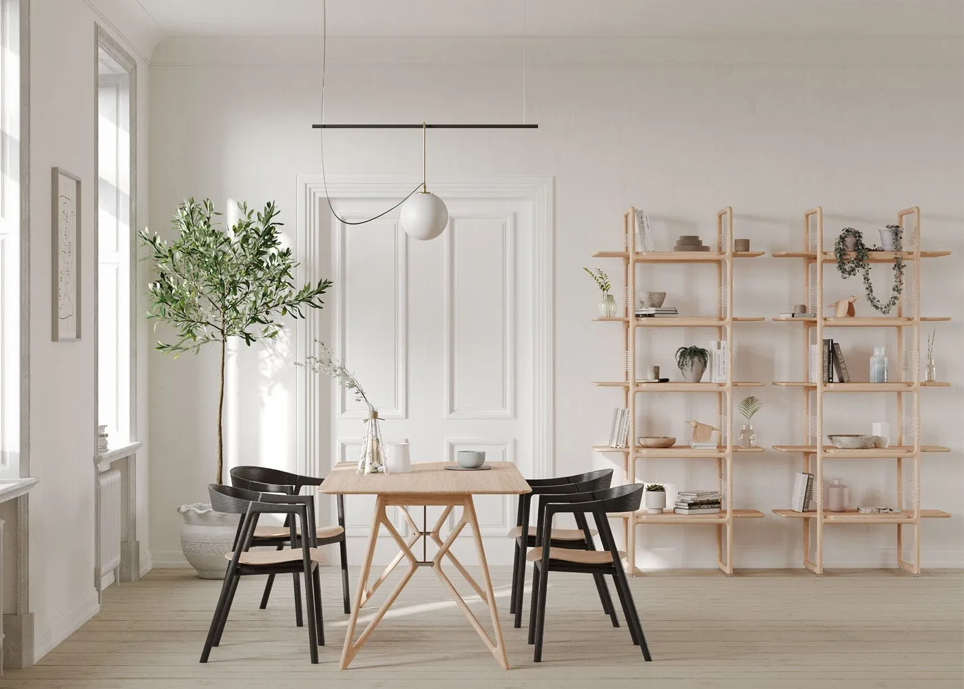 Gazzda Muse Room Divider Oak 100x45x140cm 2