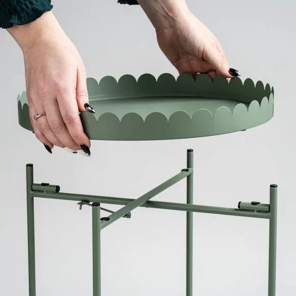 Scalloped 2 Tier Side Table 2