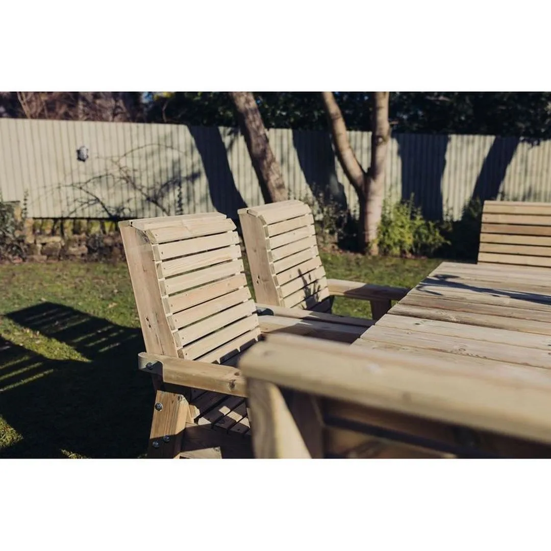 Churnet Valley Garden Furniture Ltd Ergo 8 Seater Square Table & Chairs Set - Minimal Assembly Required in Brown 5