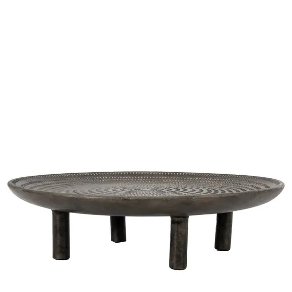 Cedar & Sage Sgraffito Footed Decorative Tray 2