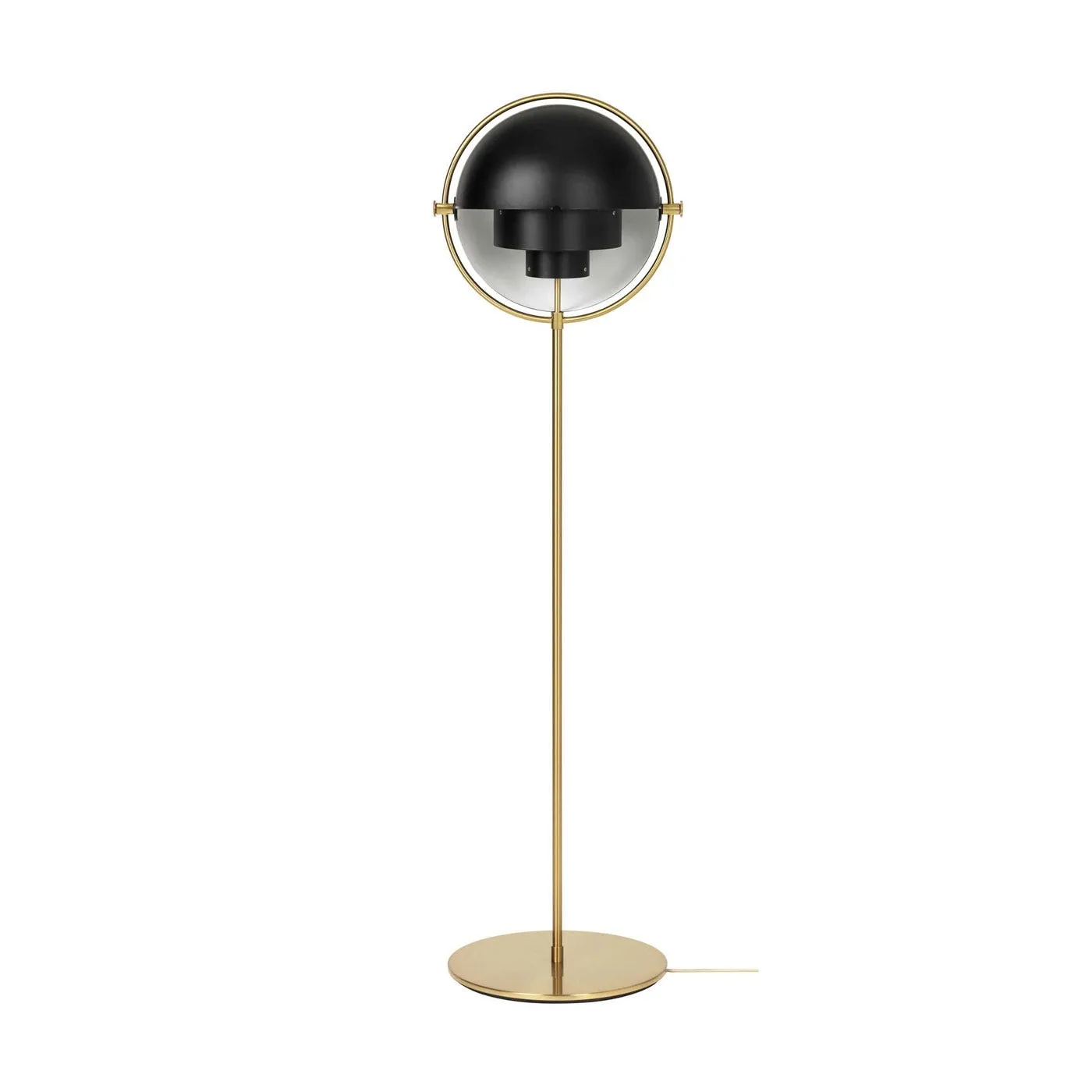 Gubi Multilite Floorlight Brass Base Black Shade 2