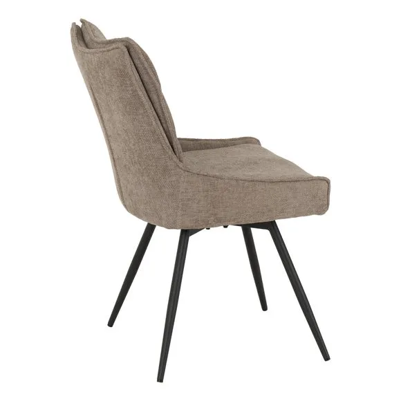 Lewis Set of 2 Swivel Dining Chairs, Fabric 6