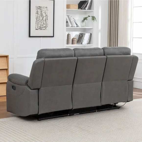 Aviemore Faux Leather 3 Seater Manual Reclining Sofa 3