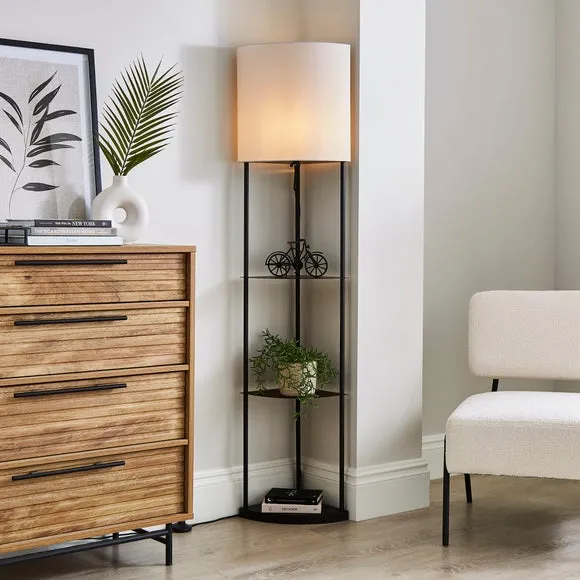 Jakob Corner Shelved Floor Lamp
