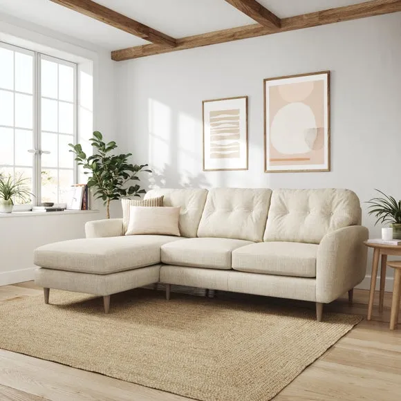 Sven Chunky Tonal Weave Large Corner Chaise Sofa 1