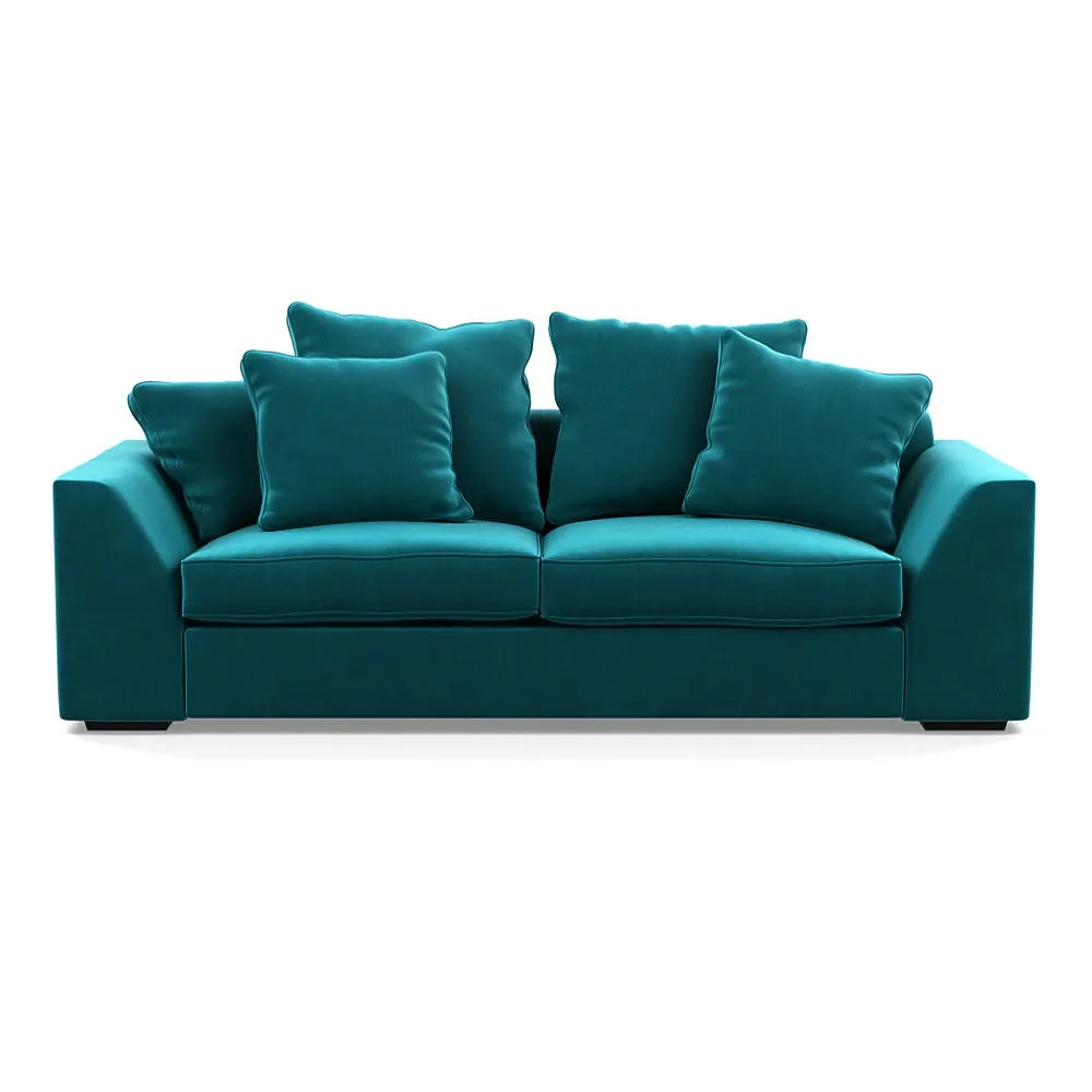 Heal's Cumulus 4 Seater Sofa Smart Velvet Petrol Black Feet 1