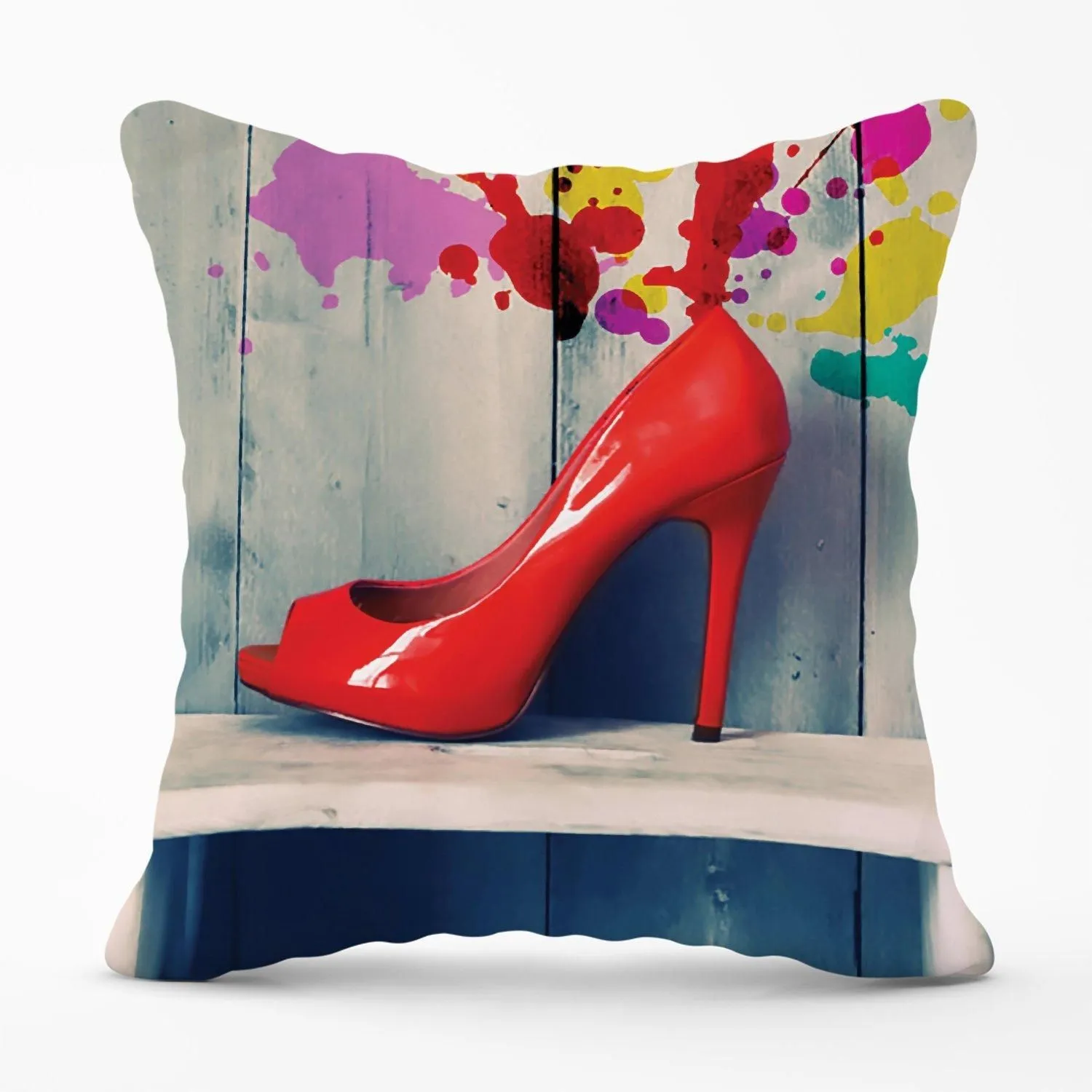 Warren Reed - Designer Retro Red Shoes Outdoor Cushion