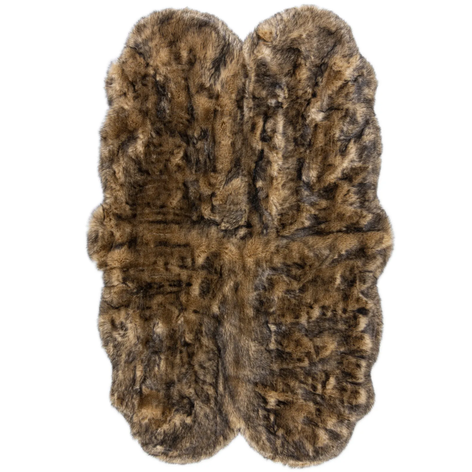 Copenhagen Quad Faux Fur Rug Copenhagen Brown
