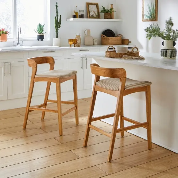 Melia Counter Height Barstool, Striped Fabric 2
