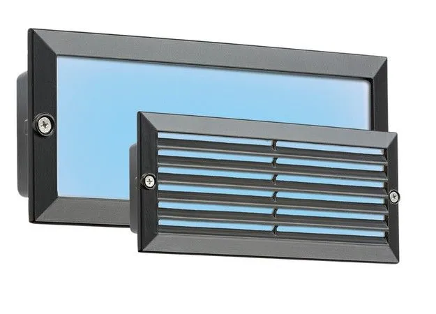 Netlighting Blue LED Recessed Brick Light Black Fascia 230V IP54 5W