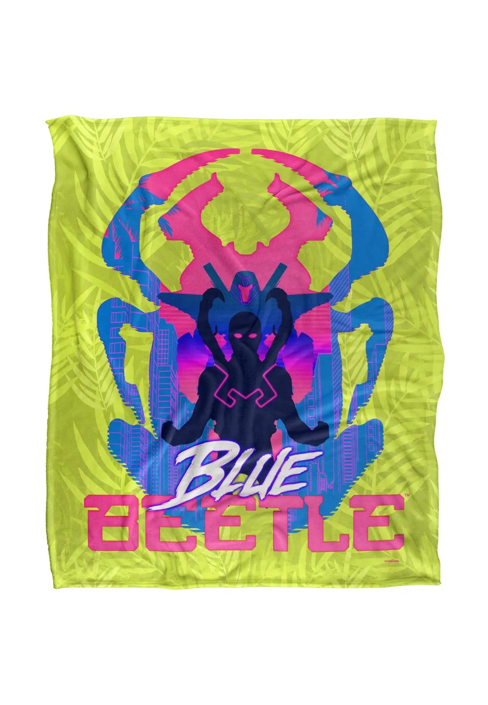Blue Beetle (2023) Blanket, 152x127 cm Beetle Palm Silhouettes Silky Touch Super Soft Throw Blanket in White
