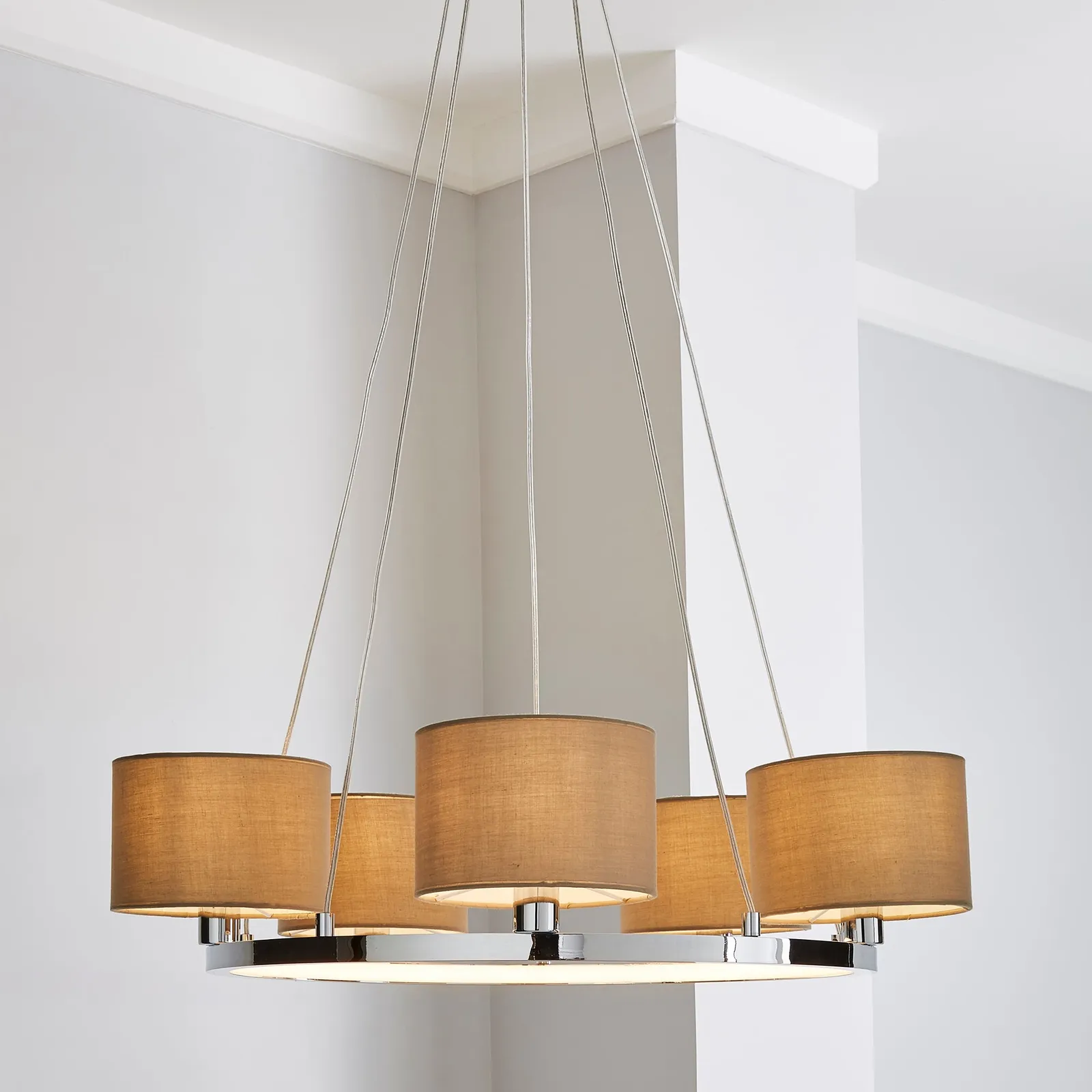 Talinn Dual Lit Integrated LED Ceiling Fitting Brown
