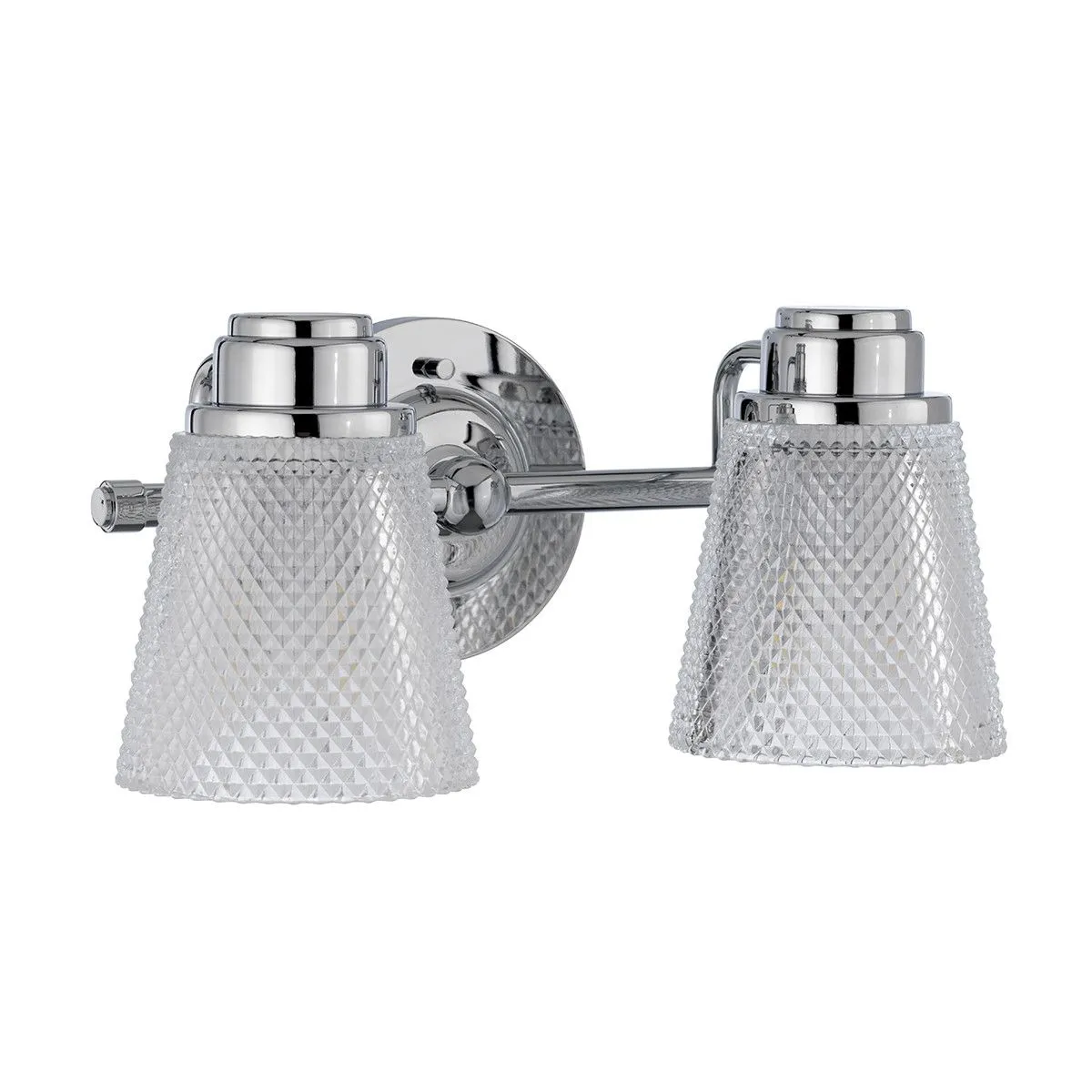 Netlighting Hudson 2 Light Wall Light Polished Chrome IP44 in Grey 2