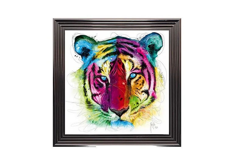 Multi Tiger Framed Art - Multicoloured