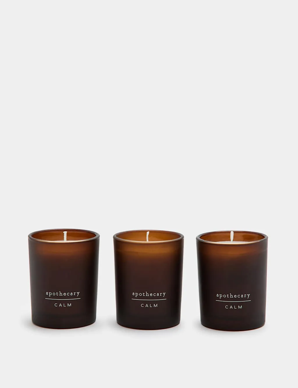 Apothecary Calm 3 Mini Votive Candles Amber