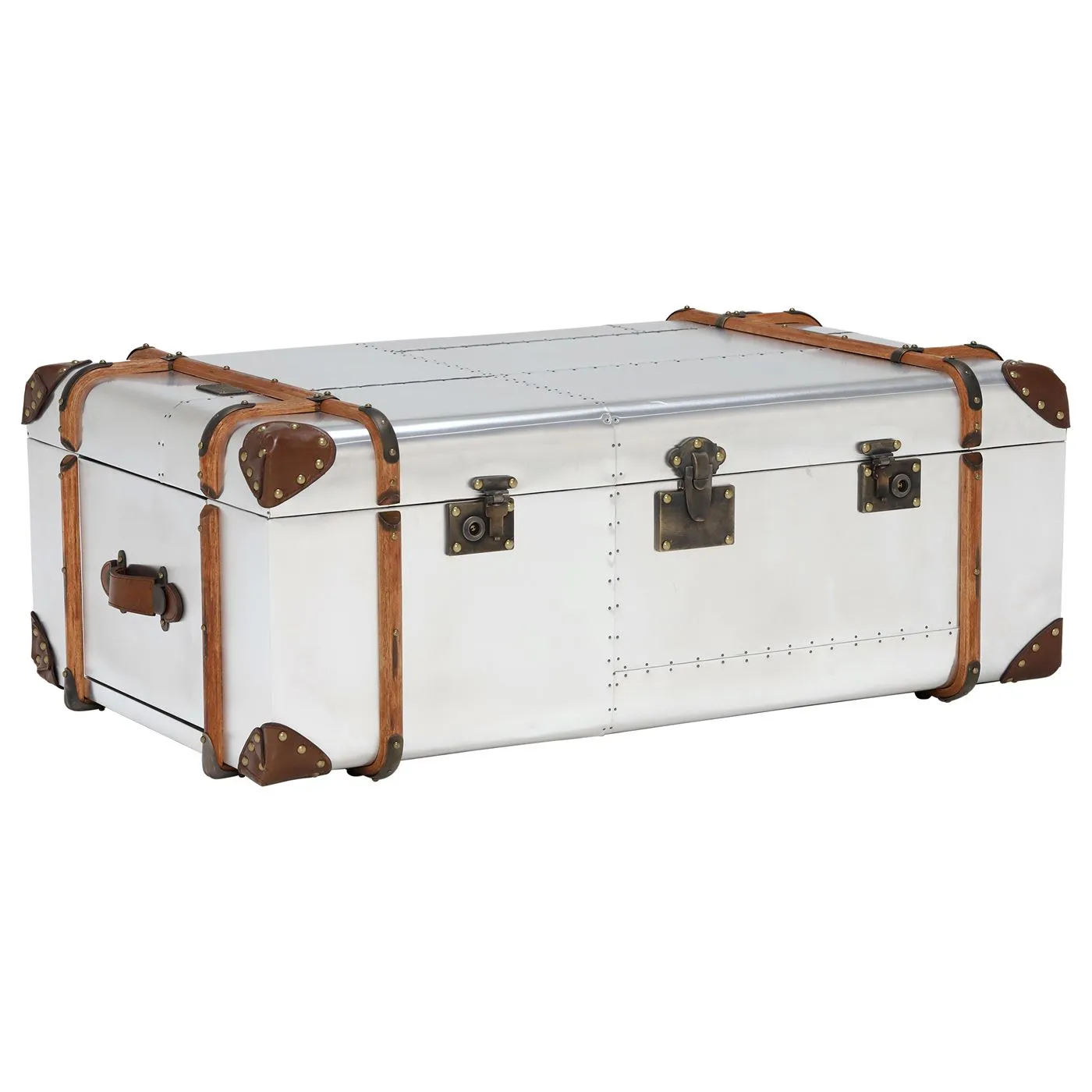 Timothy Oulton Globetrekker Extra Large Coffee Table 150X100Cm, Silver Metal | Barker & Stonehouse 4