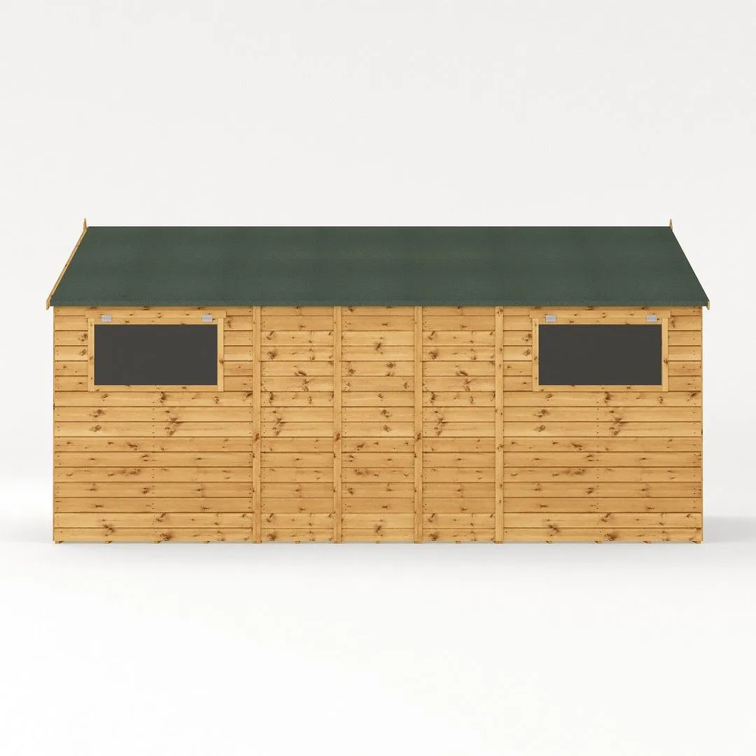 Mercia 16 x 10 Feet Premium Shiplap Apex Workshop - L487 x W322.7 x H252.4 cm in Brown 4
