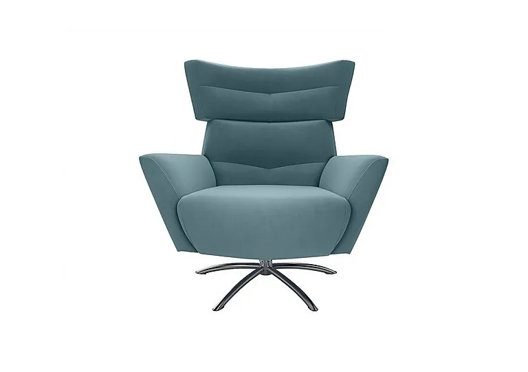 Hermione Jacob Fabric Armchair - Shallow Puddle with Chrome Feet