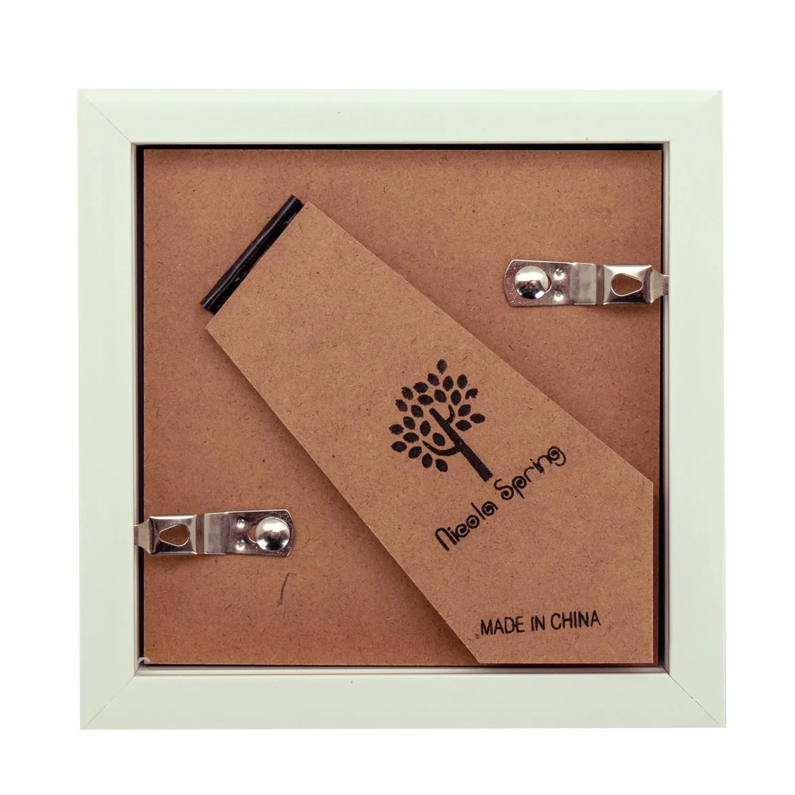 Nicola Spring 3D Box Photo Frames - 4 x 4" with 2 x 2" Mount - Ivory Mount - Pack of 2 in White 5