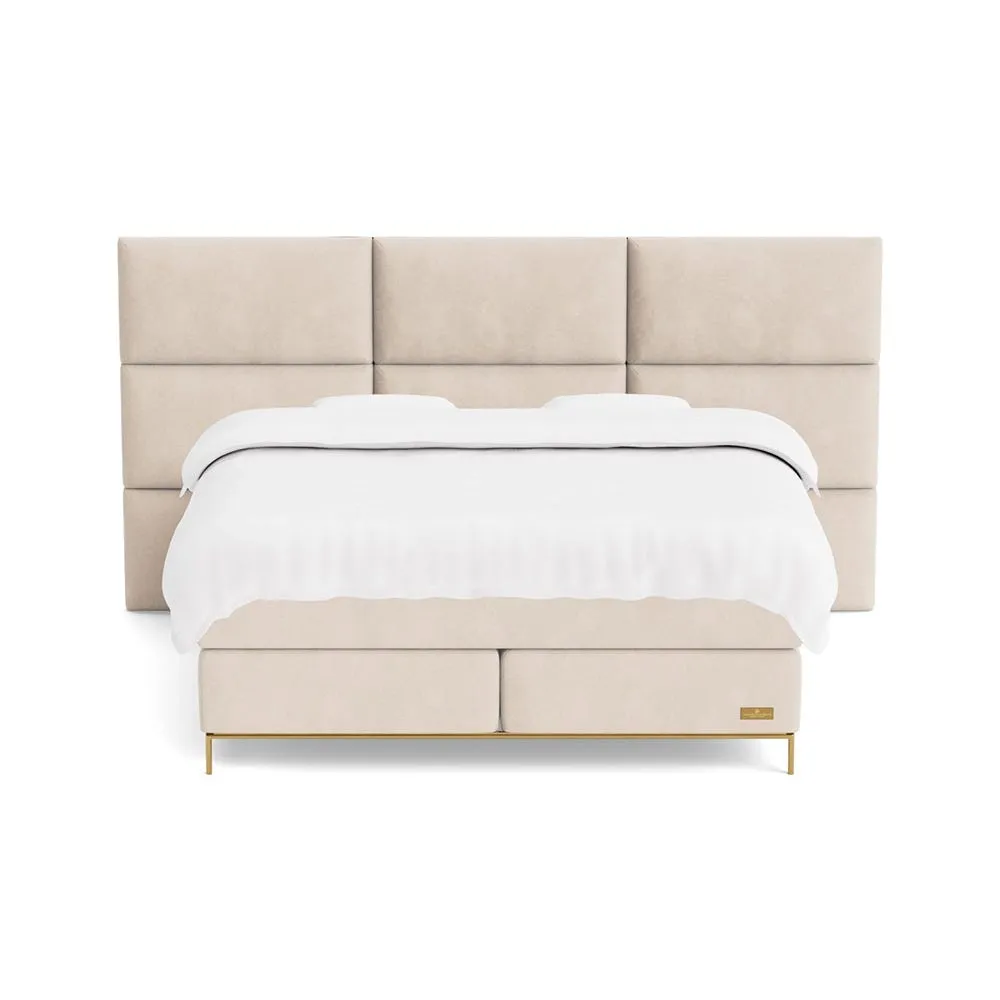 Carpe Diem Beds Sando Bed Set Super King Firm Lux Topper Brass Skargaard Headboard Zaragoza Eggshell 2