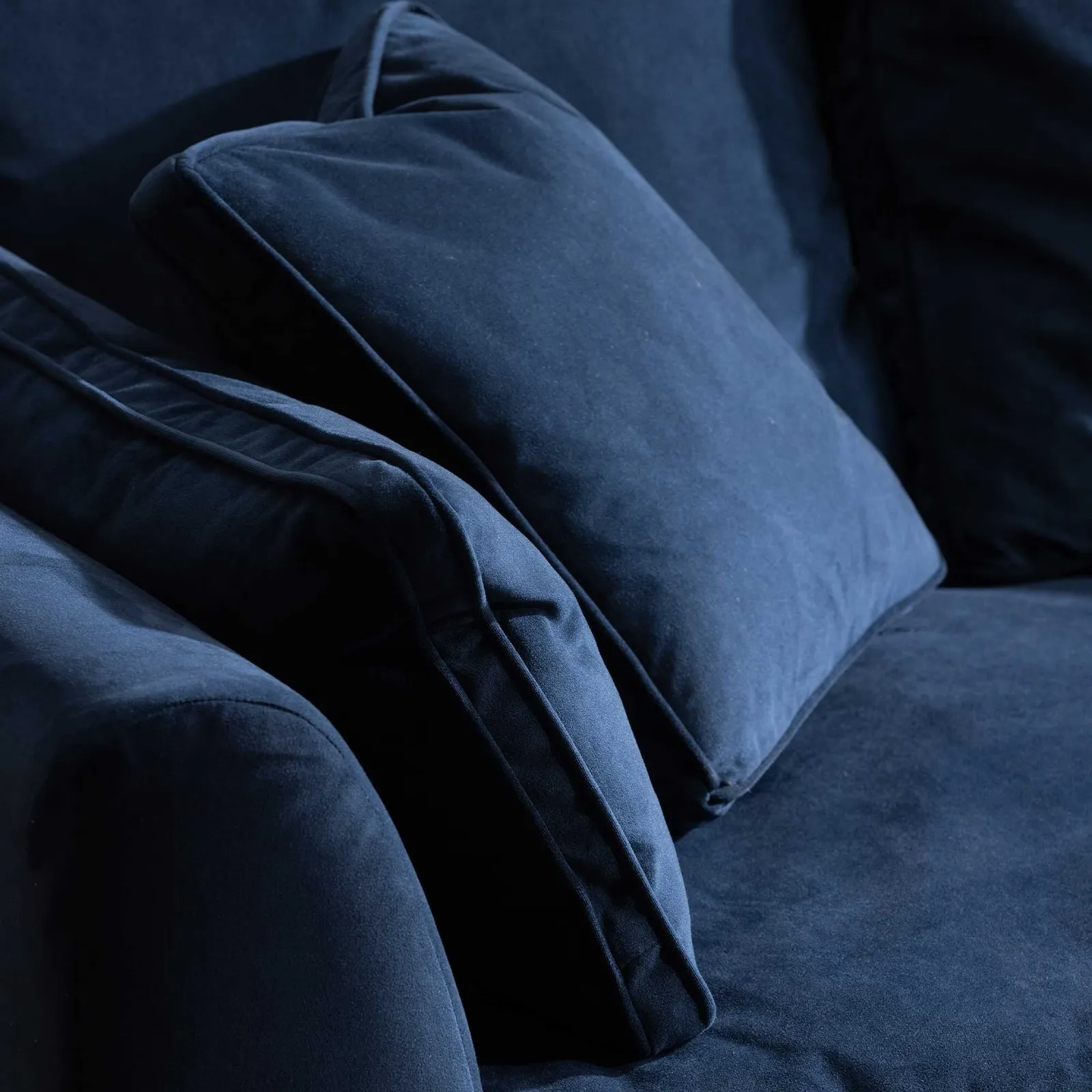 Harrington Large Chaise Corner Sofa Right, Navy Velvet | Barker & Stonehouse 5