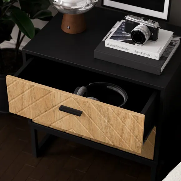 Nixon Wide 2 Drawer Bedside Table 3