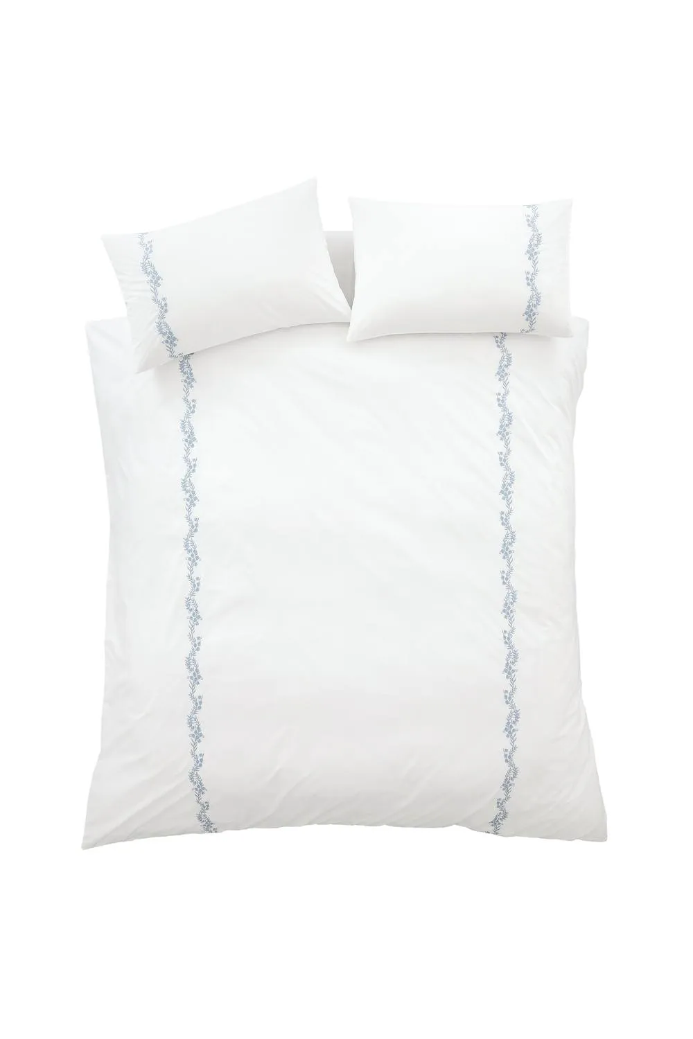 Bianca 'Camille Embroidered Floral' 200 Thread Count Cotton Duvet Cover Set in Blue 5