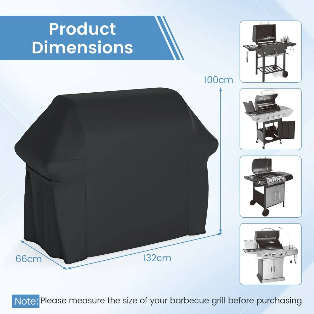 Costway Grill Cover Heavy Duty Waterproof BBQ Cover with Dual Handles in Black 2
