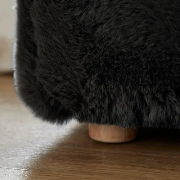 Elysia End of Bed Ottoman, Faux Fur 5