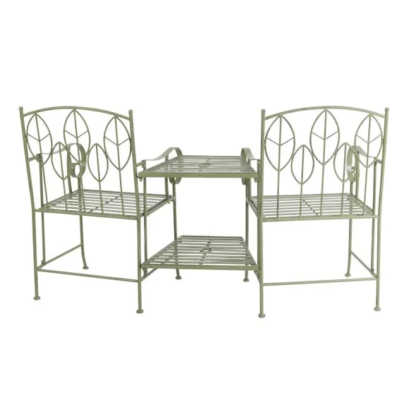 Rustic Leaf Metal Companion Seat Set 6