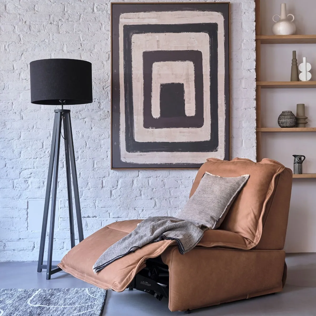 Black Tapered Floor Lamp Wood | Barker & Stonehouse 2