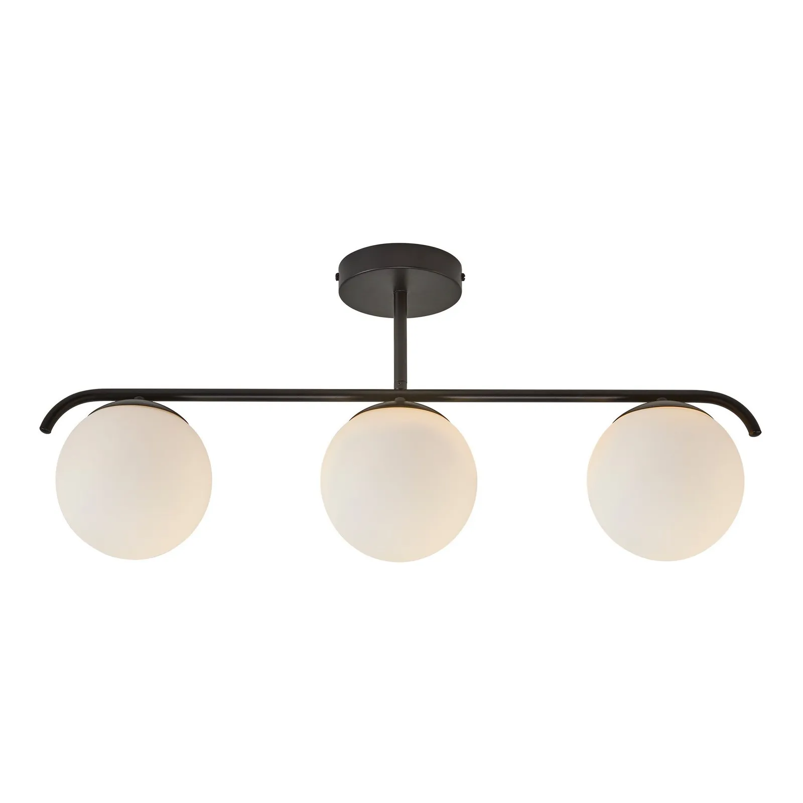 Nordlux Grant Ceiling Light Black Glass Hallway E14 Mains 15cm