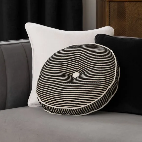 Chenille Stripe Round Cushion 1