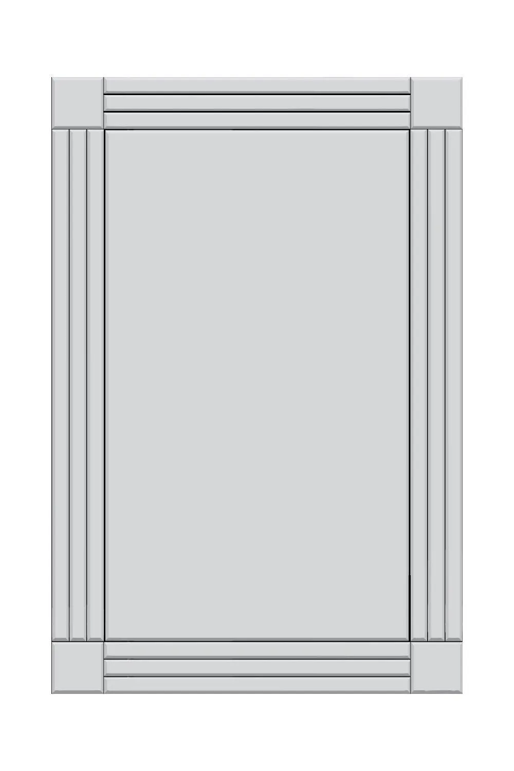 MirrorOutlet 'Milton' All Glass Bevelled Square Corner Large Dress Mirror 120 x 80 CM in Clear 2