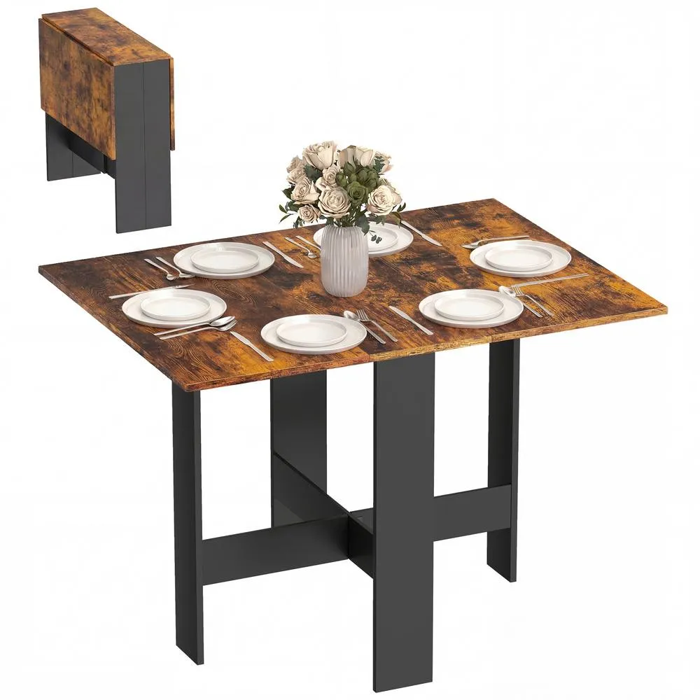 HOMCOM Wooden Folding Table Writing Desk in Brown 2