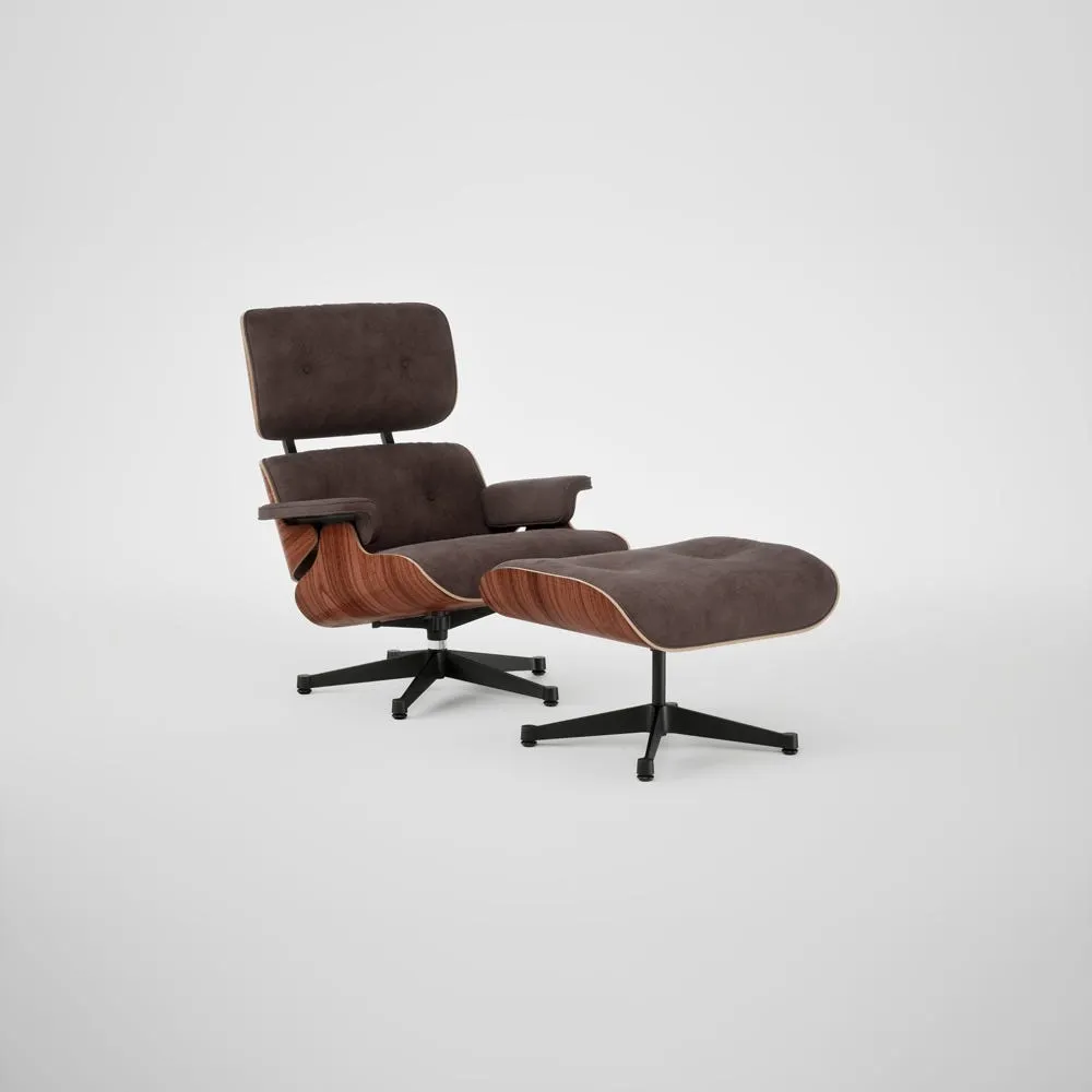 Vitra Eames Lounge Chair & Ottoman Santos Palisander Contemporary L60 68 Chocolate Polished Black Base 05 1