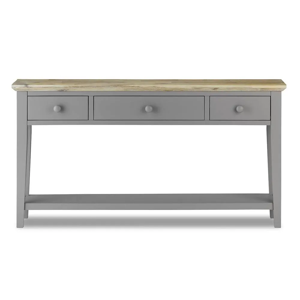 Statement Furniture Florence Large Console Table with 3 Drawers in Light Grey 4