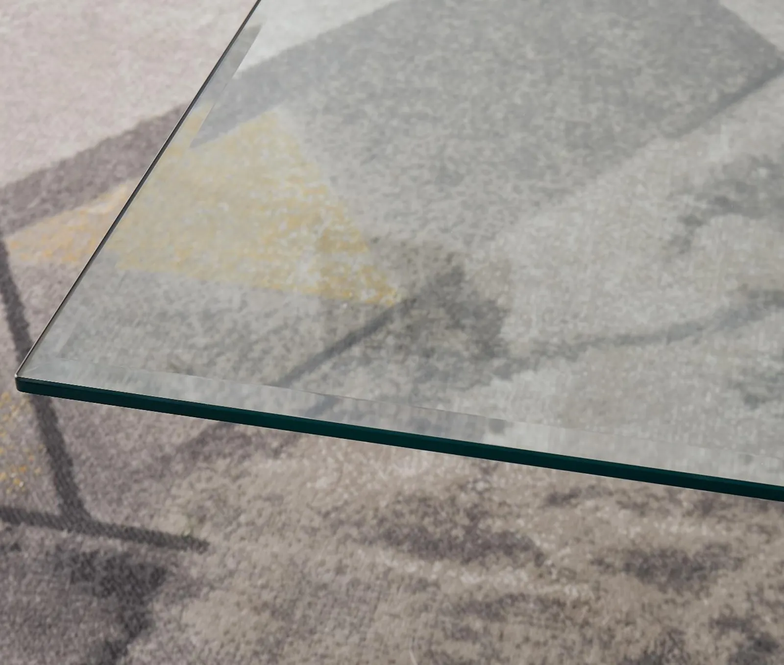 FurnitureboxUK Leonardo Rectangular Glass Coffee Table with Metal Angled Starburst Legs for Modern Living Rooms in Silver 4